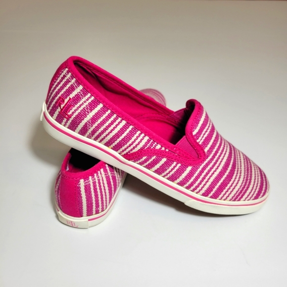 Lauren Ralph Lauren Shoes - Lauren Ralph Lauren Pink and White Striped Canvas Shoe Size 6.5B
